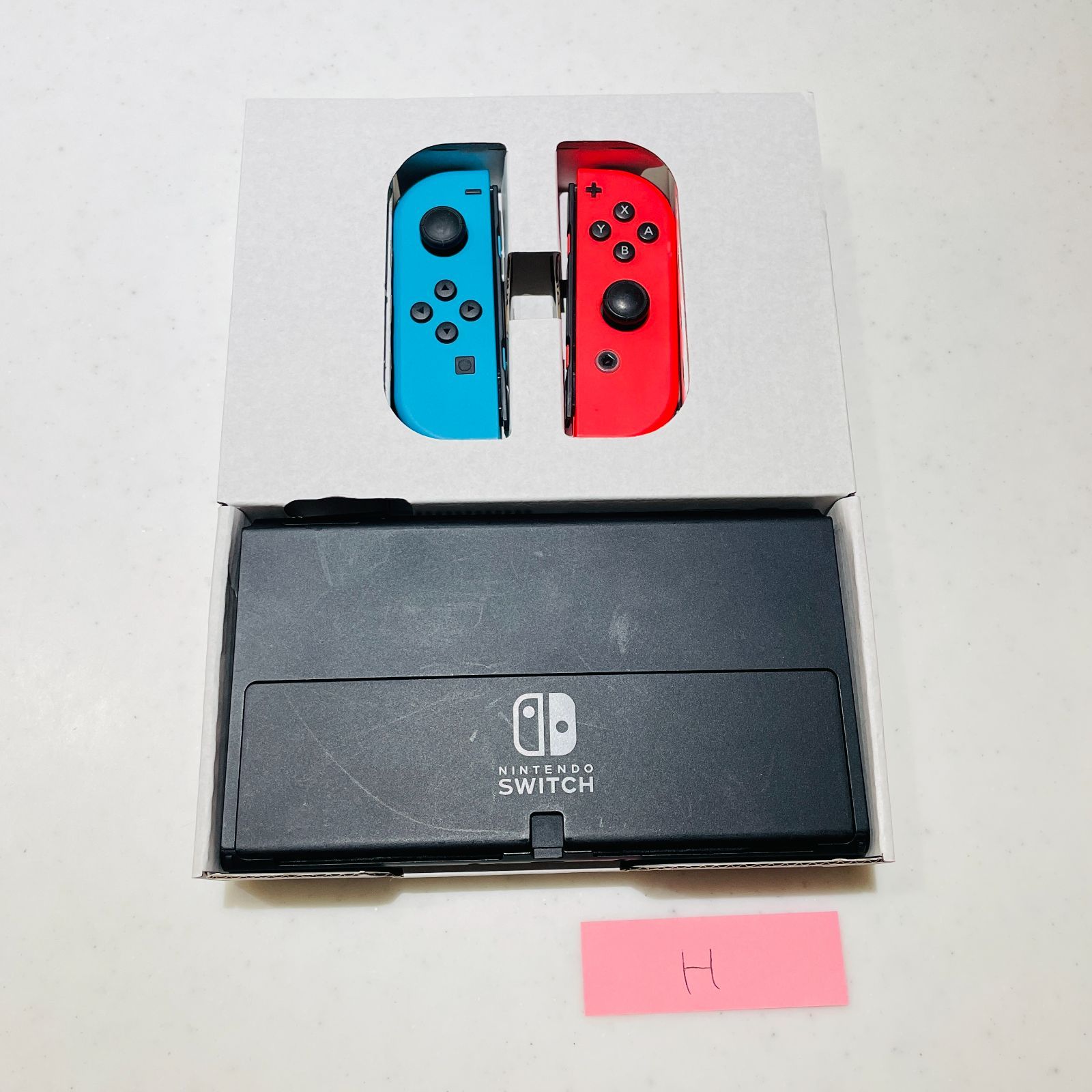 美品 Switch 有機ELモデル ネオン 液晶無傷 動作良好 OLED 付属品完備