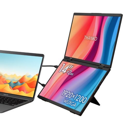 THANKOMac/Windows両対応上下2画面拡張モニターデュアルモニター14インチIPSノングレア液晶無段階調整DMAC24HBKブラック 33,362円