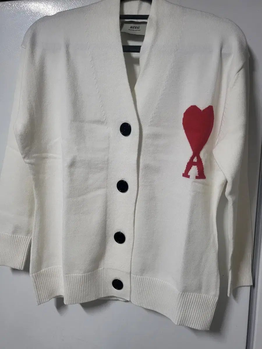 (新品) アミ ビックハート ビックロゴ カーディガン アイボリー M