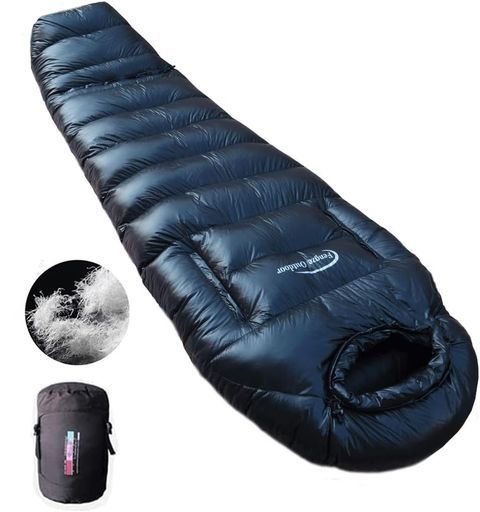 FengzelOutdoorマミー型寝袋足と手が出せる210*80(50)cmダウン率90%400-2000g羽毛充填キャンプ自宅防災用ふっくら極限耐寒防寒着