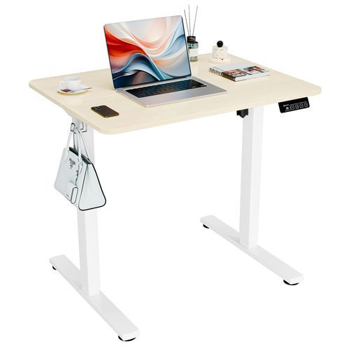 ERGOMAKER電動式昇降デスクスタンディングデスク(幅80x奥行60cm)上下昇降デスク電動昇降デスク高さ調節デスク電動昇降式机掛けフ