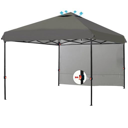 ApeexCanopyタープテント3mx3m【専用横幕/サイドシート1枚付属】風抜けベンチレーション高耐水加工&シルバーコーティングUVカッ