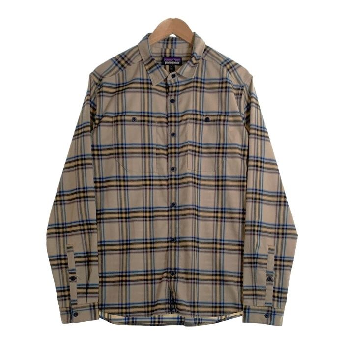 Patagonia パタゴニア Canyonite Flannel Shirt キャニオナイト フランネルシャツ ベージュ ブルー イエロー Size L