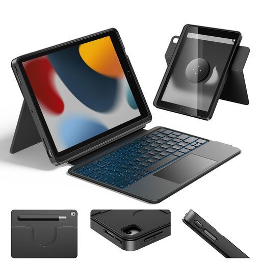 HOUComboキーボードケースforiPad第9世代(10.2インチ2021年)&第8世代(2020年)&第7世代(2019年)マルチタッチトラックパッド搭載7