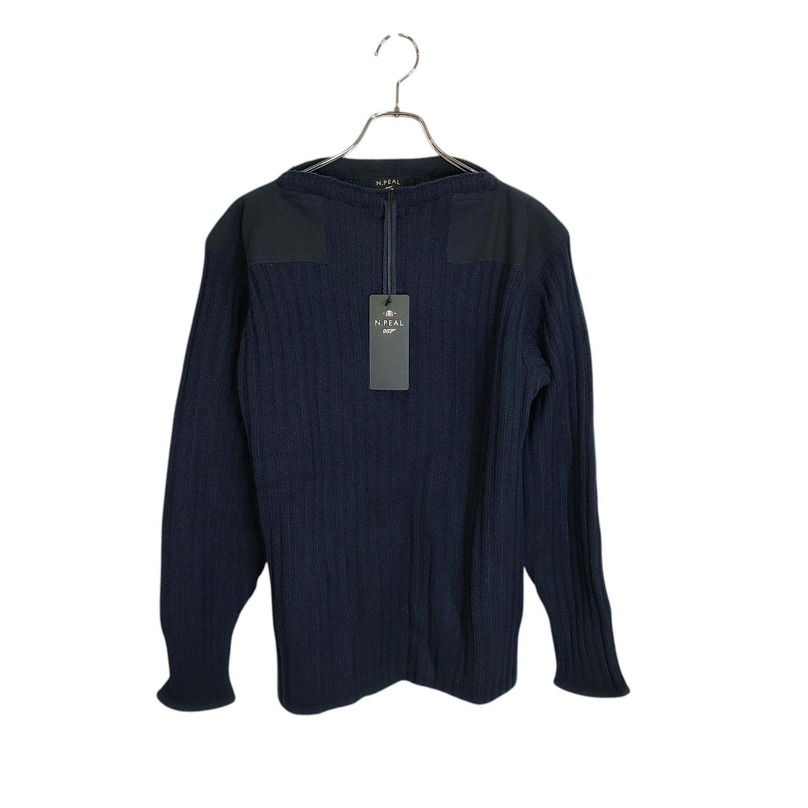 N.Peal エヌピール × 007 Army Sweater NTTD ウール カシミヤ リブド アーミー ニット セーター NPG0007526 M ネイビー メンズ