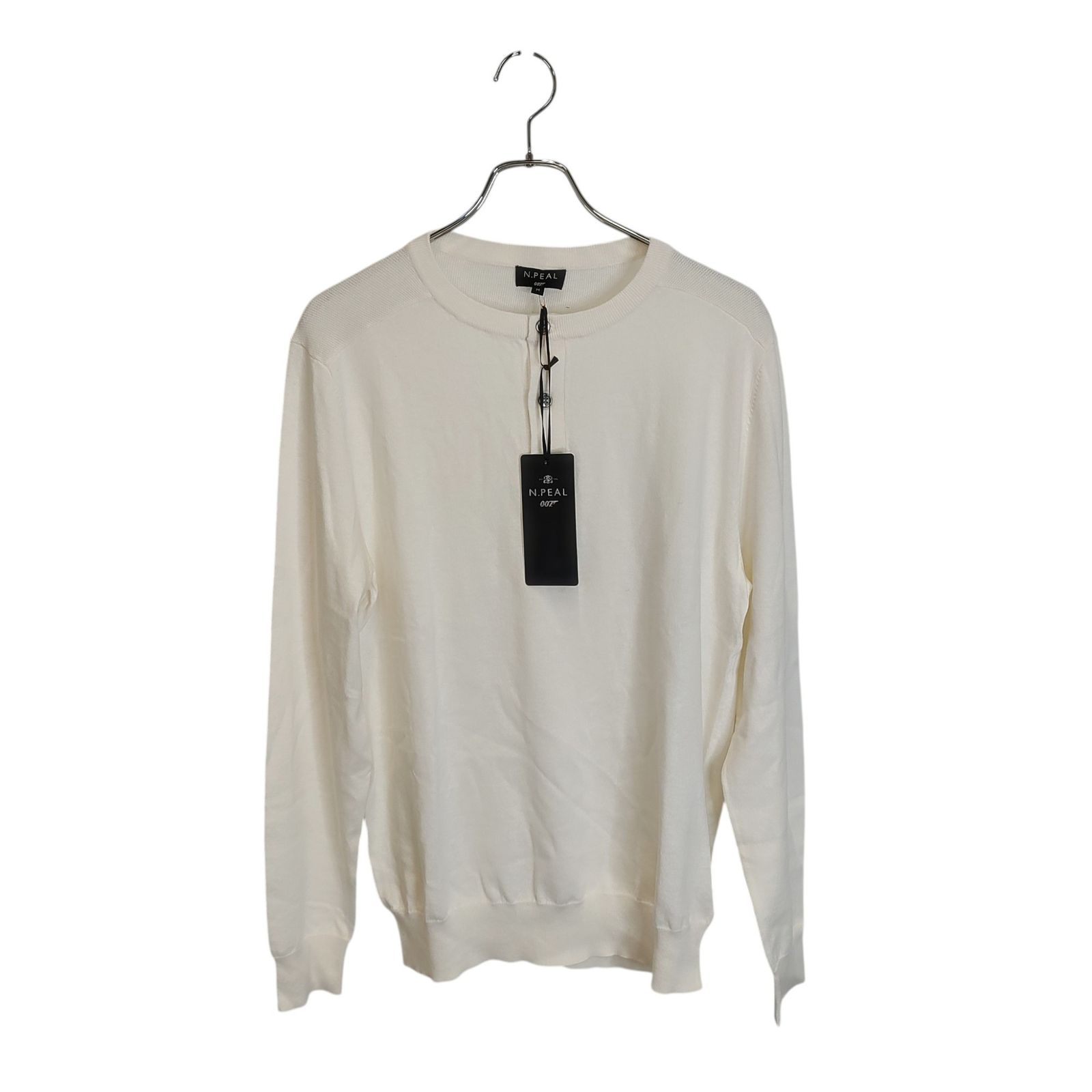 N.Peal エヌピール × 007 Cotton Cashmere Henley コットン カシミヤ ヘンリーネック ニット セーター NPG000538JB M ホワイト(アイボリー) メンズ