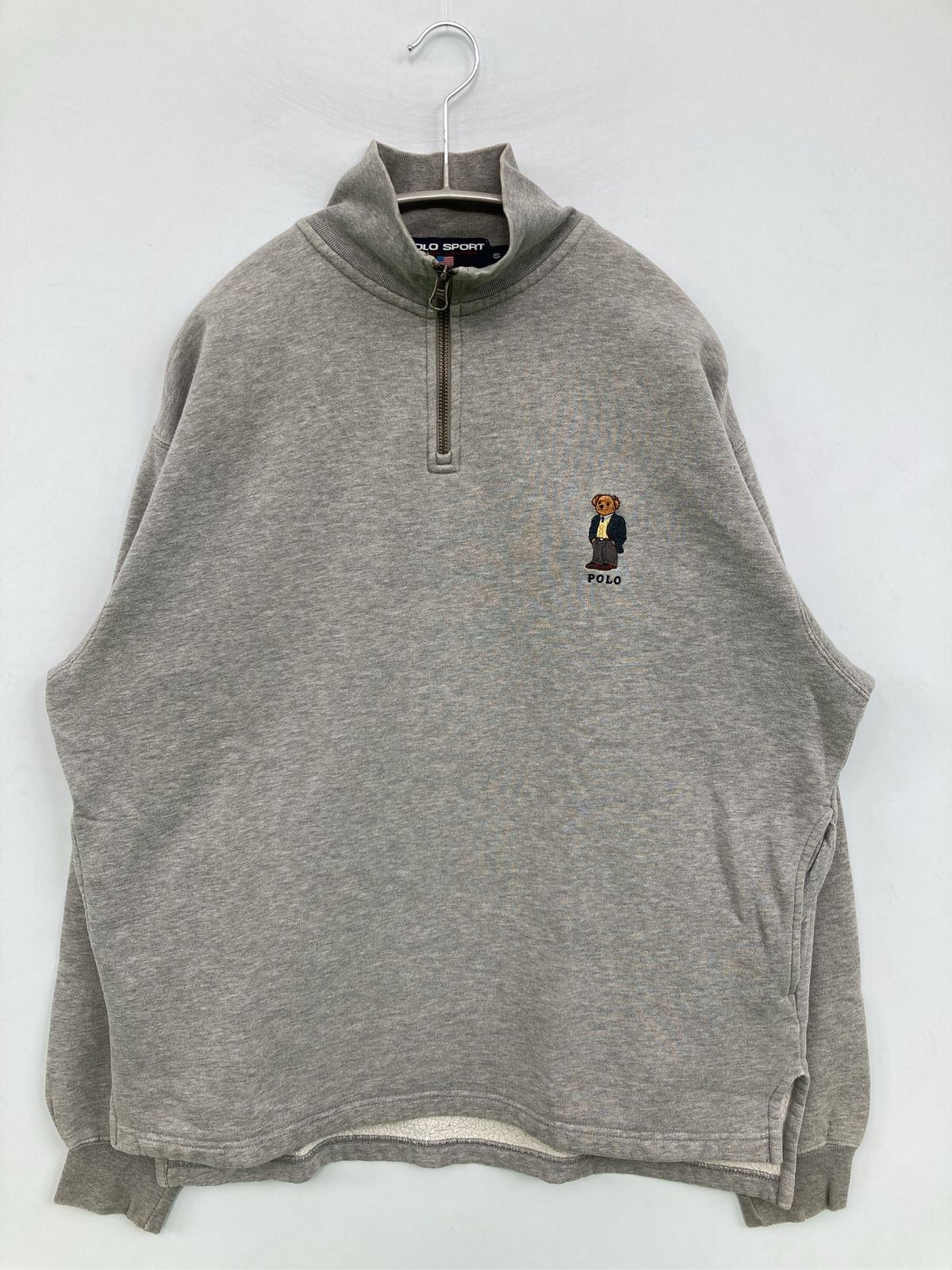 POLO SPORT ポロスポーツ スウェット S グレー コットン 裏起毛 無地 ワンポイント 刺繍 長袖 メンズ