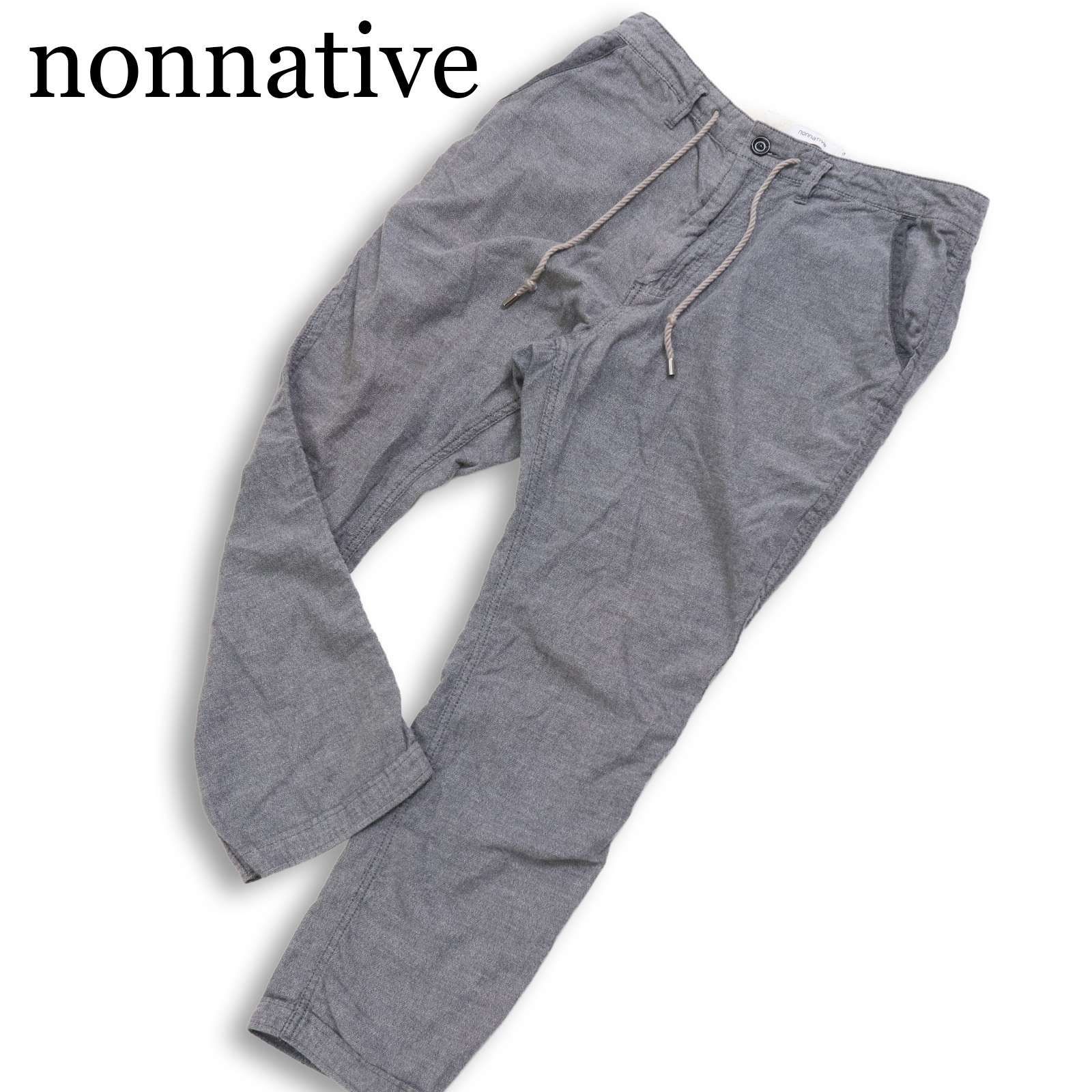 nonnative ノンネイティブ 通年★ 【FARMER EASY PANTS RELAX FIT COTTON TWILL OVERDYED】 パンツ 日本製 Sz.2 メンズ 灰