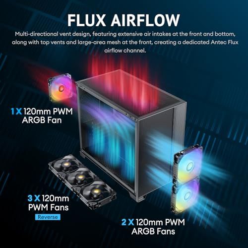 ANTEC PCケース FLUX M ブラック フロントにメッシュパネルを採用、左サイドに強化ガラスパネルを搭載したコンパクトな冷却型ミニタワーPCケース Antec FLUX M Compact Micro ATX Casekk b495ff37