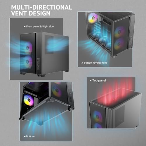 ANTEC PCケース FLUX M ブラック フロントにメッシュパネルを採用、左サイドに強化ガラスパネルを搭載したコンパクトな冷却型ミニタワーPCケース Antec FLUX M Compact Micro ATX Casekk b495ff37