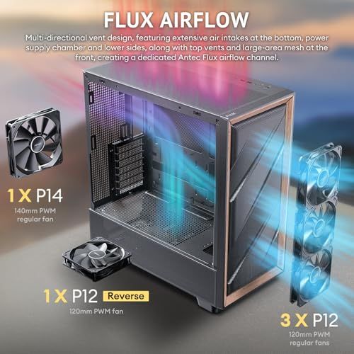 ANTEC FLUXシリーズ FLUX SE 吸音素材と本物の木材を使用した静音タイプのミドルタワーPCケースkk b765cb80