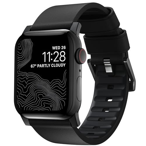 ハードレザープロアクティブバンド Apple Watch用 ブラック/ブラック 45mmkk 9dcdffff