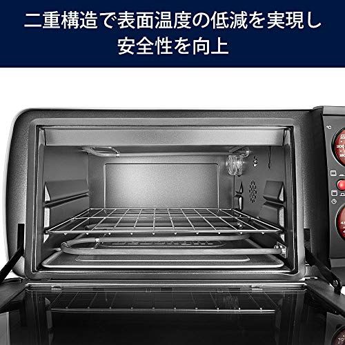 De'Longhi (デロンギ) コンベクションオーブン スフォルナトゥット・イーヴォ EO90155J-W コンパクト 焼きムラなし シンプル操作 パワフル加熱 調理機能6種類 深型トレイ 安全設計 [ホワイト×ブラック] デロンギファミリ 3eb4f2a2
