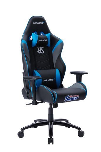 AKRacingゲーミングチェアデスクチェアTokyoYakultSwallows青東京ヤクルトスワローズコラボモデル高耐久PUレザー180度リクライニ