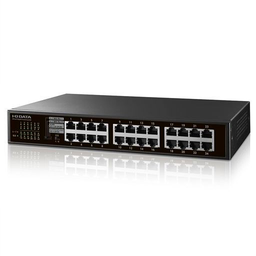 IODATA24ポートスイッチングハブギガビット対応ループ検知防止ポートVLANリンクアグリゲーションモード切替セキュリティ冗長性L2