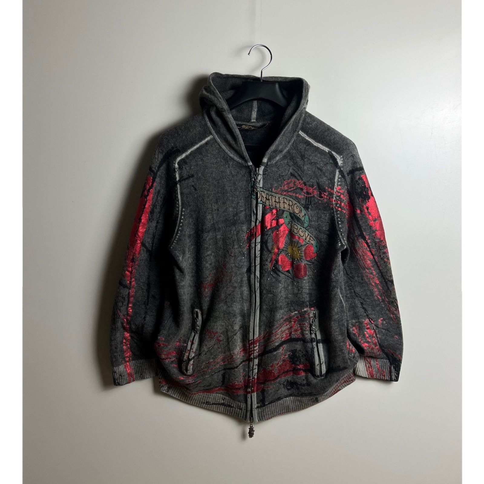 Ed Hardy by Christian Audigier 00s y2k archive studs skull wool