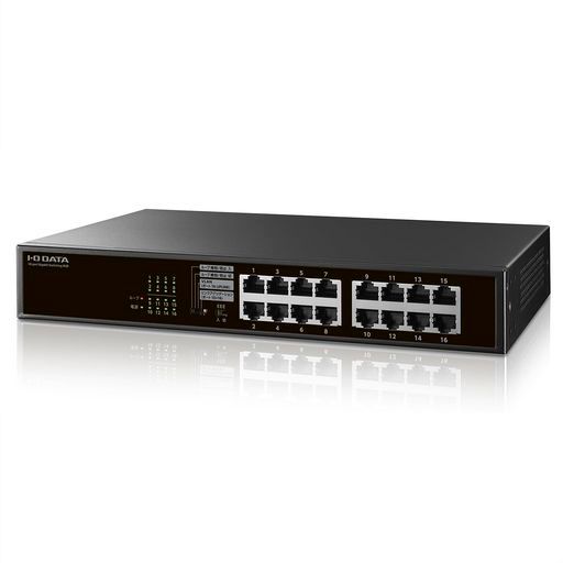 IODATA16ポートスイッチングハブギガビット対応ループ検知防止ポートVLANリンクアグリゲーションモード切替セキュリティ冗長性L2