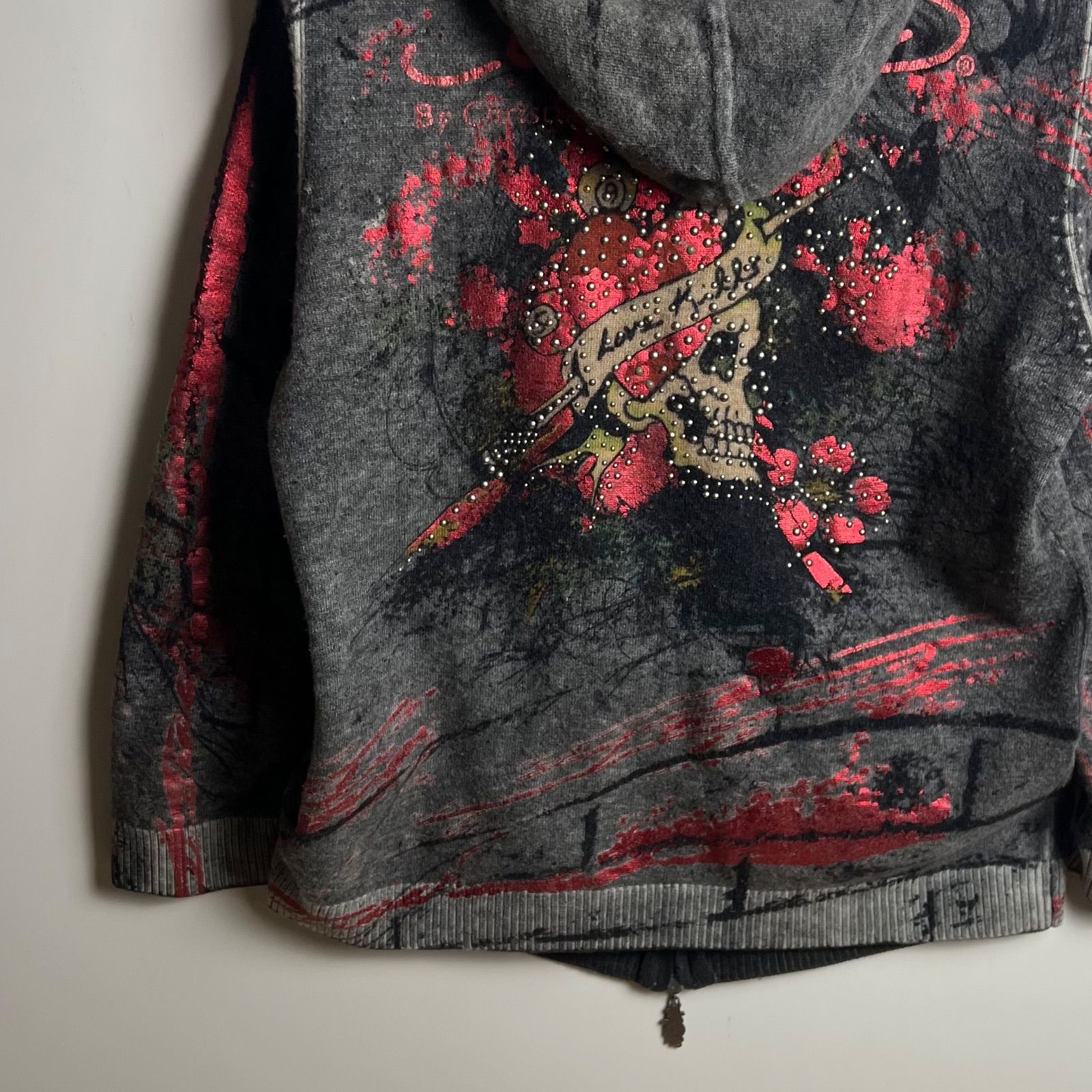 Ed Hardy by Christian Audigier 00s y2k archive studs skull wool