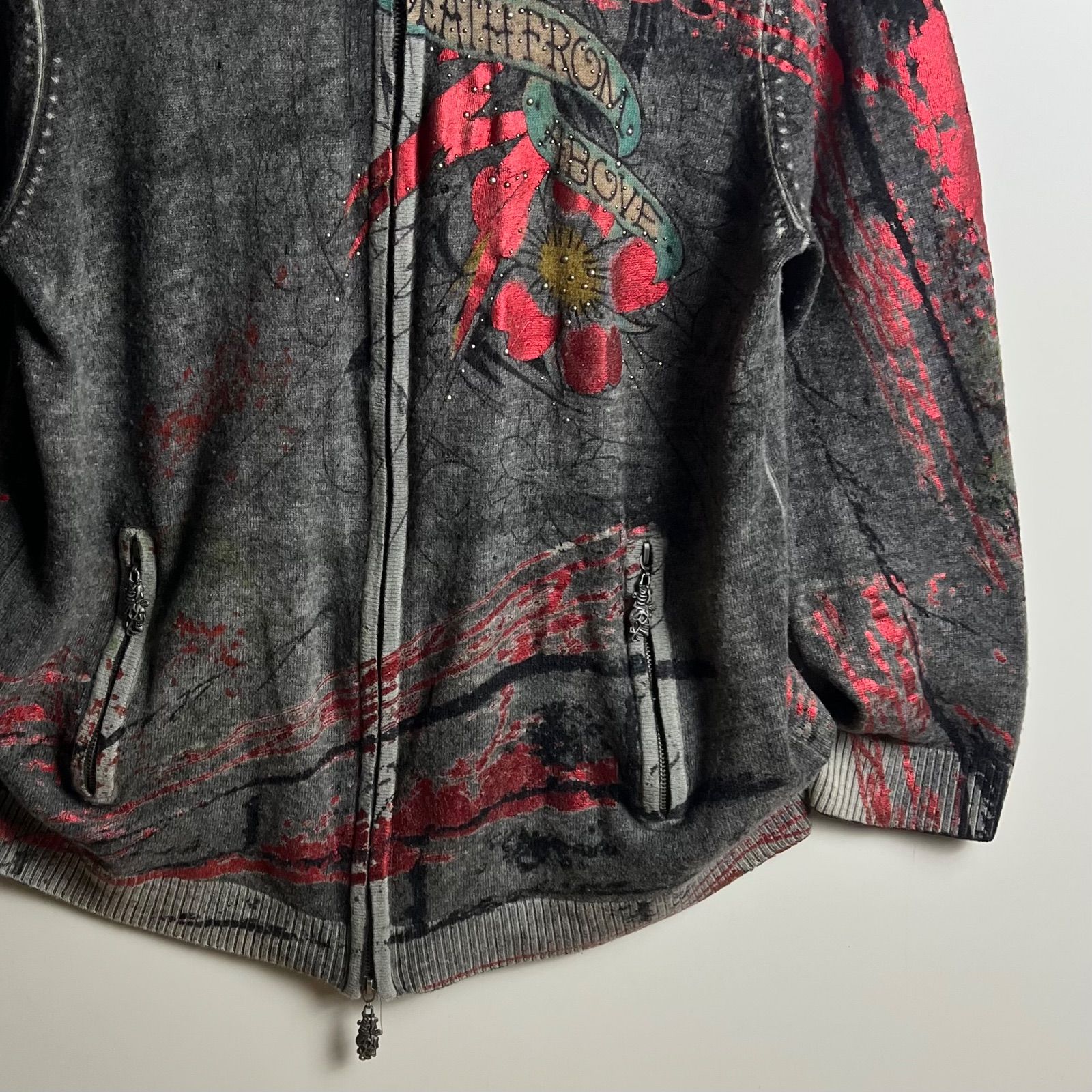 Ed Hardy by Christian Audigier 00s y2k archive studs skull wool