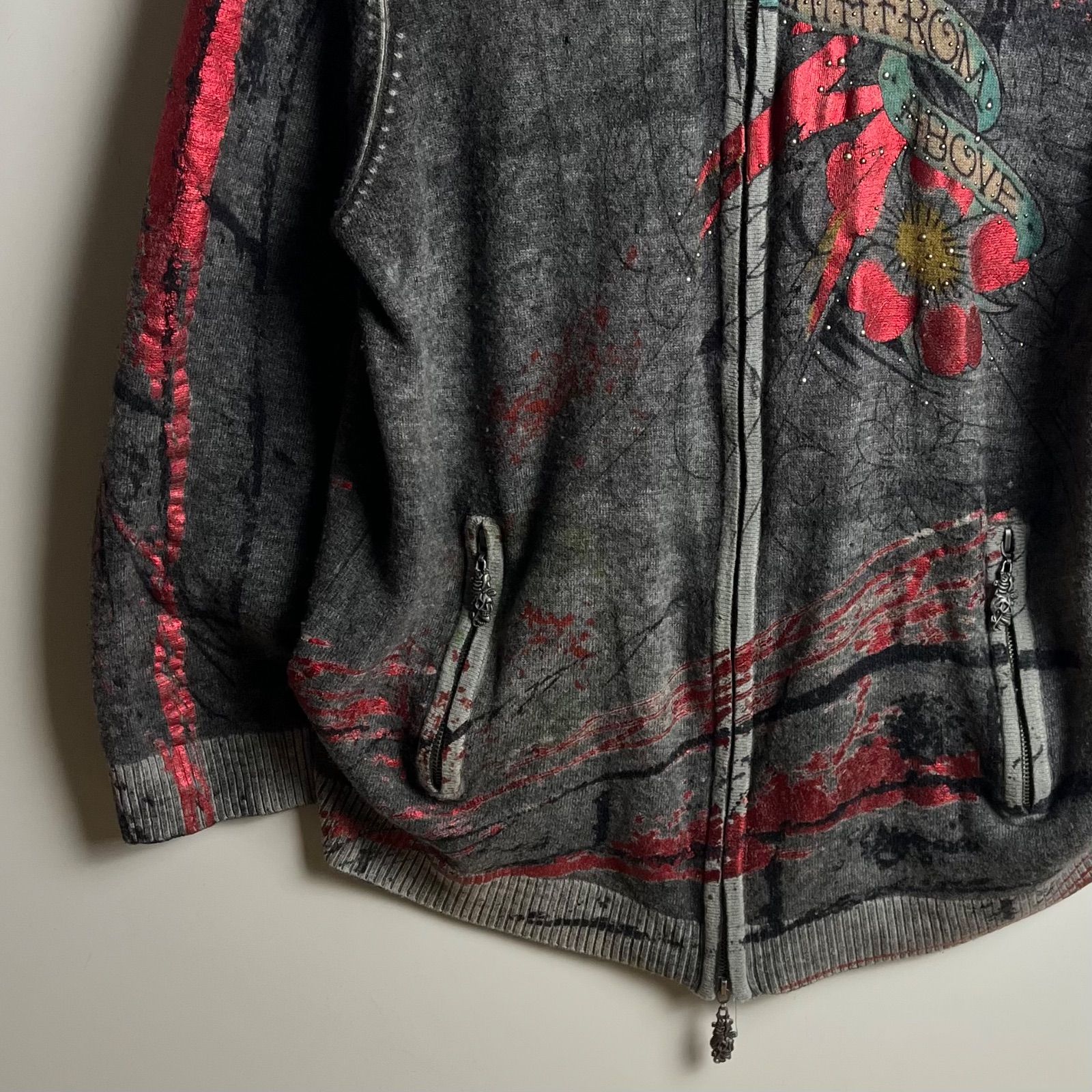 Ed Hardy by Christian Audigier 00s y2k archive studs skull wool