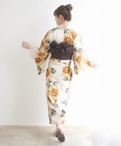 [KYOETSU] [キョウエツ] 浴衣セット 変わり織 生成り 2点セット(浴衣、兵児帯) レディース Ae 119f50c5
