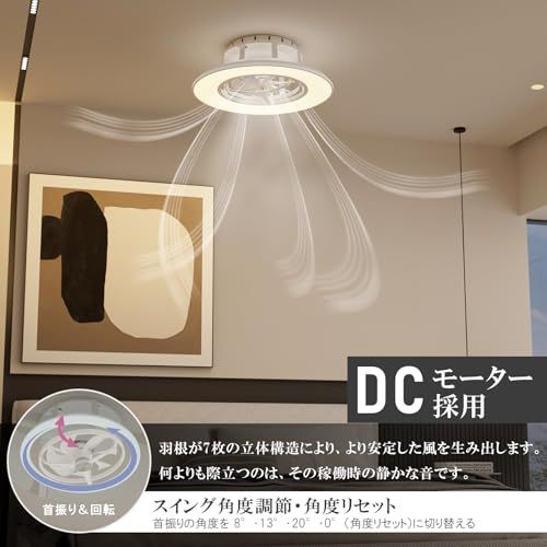 ORALUCE シーリングファンライト 12畳 首振り 【2025年夏モデル 4500lm 静音 調光調色 間接照明】ファン付きシーリングライト 正逆回転扇風機 呼吸モード 常夜灯 背面灯モード 照明 和室、リビング、寝室、脱衣所、リモコン付 35dd585a