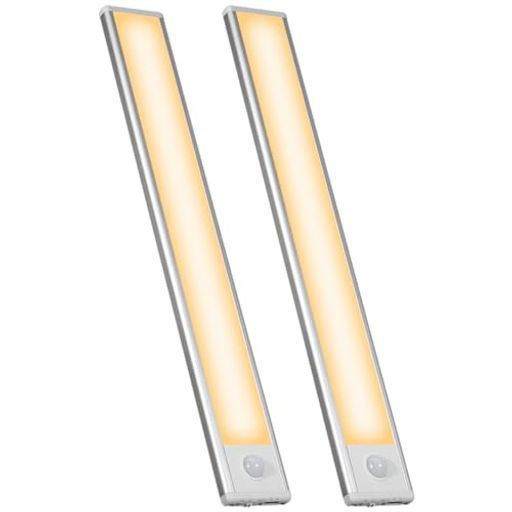 人感センサーライト明暗センサー付きマグネットフットライト充電式LEDバー9mm薄型コードレス室内/玄関/足元/キャビネット用(電球