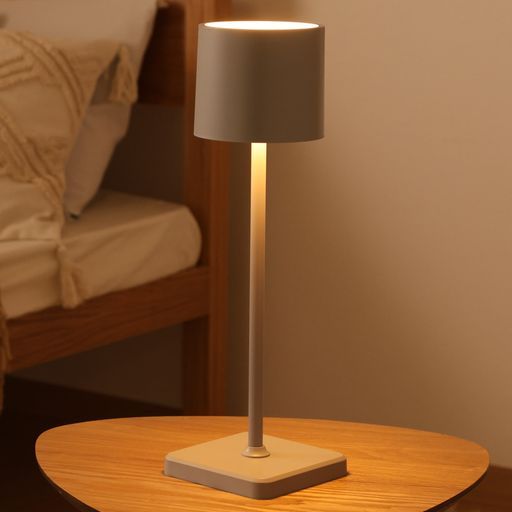 不二貿易LEDテーブルランプ幅12.5x奥行12.5x高さ39cmグレー41906