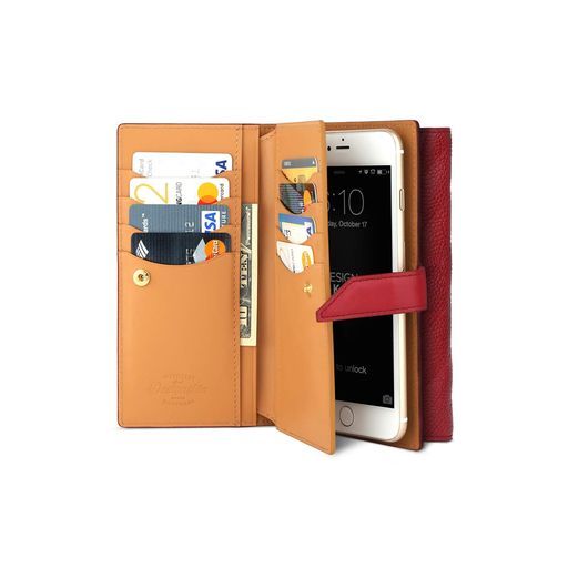DESIGNSKIN本革手帳型ケーススライド式多機種対応マルチケースQUILTINGSNAPLEATHERCASEバーガンディー(デザインスキンキルティン