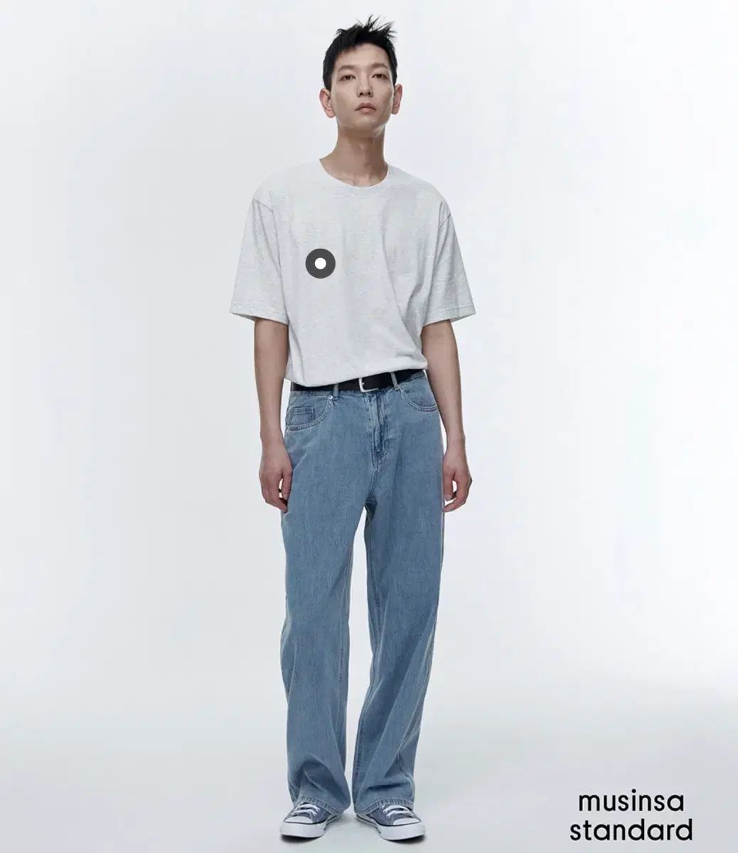 <未使用 商品> リネン ライク ワイド デニム パンツ 33