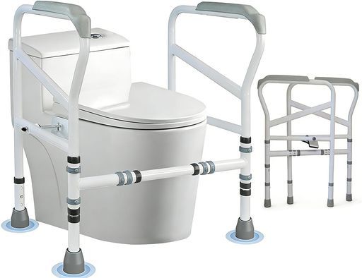 【TORIBIO】トイレ手すり置くだけ折りたたみ式工事なし介護高さ6段階調整65-74cm幅多段階調整55-60cm立ち上がり補助介護用調整可