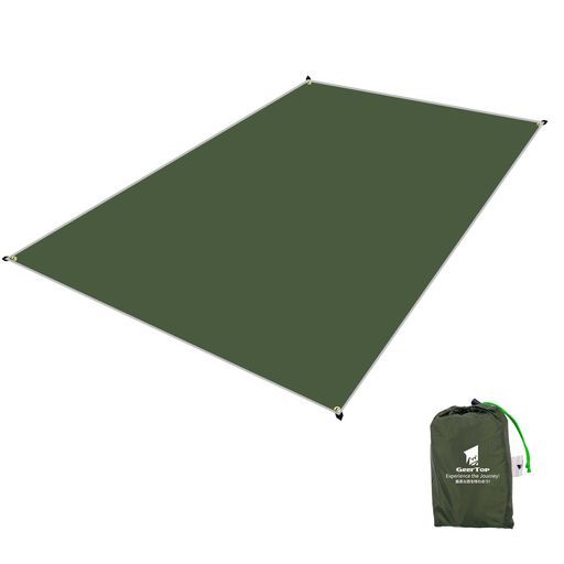 GeerTop Tent Sheet Ground Sheet Lightweight Waterproof Double Sided Siliconized Camping Mountaineering Picnic Ground Mat Suitable for 1 to 4 People Dark Grey