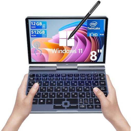 KOOSMILEUMPC8インチ、2in1ノートパソコン8インチWin11Proタッチパネル小型ノートパソコン日本語キーボード搭載12GBLPDDR5RAM、1 44,273円
