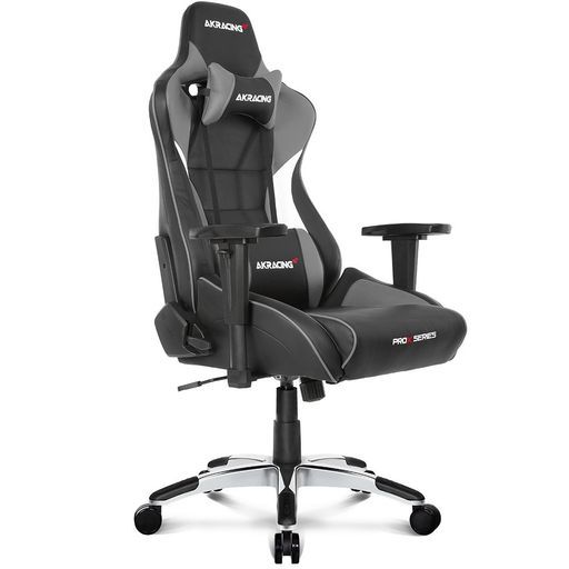 AKRacingゲーミングチェアデスクチェア勉強椅子学習椅子グレー灰Pro-XV2高耐久PUレザー180度リクライニング在宅リモート5年保証