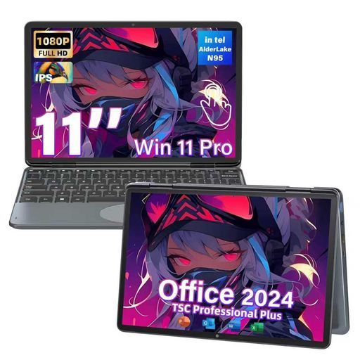 2in1ノートパソコンタッチスクリーンPC【Win11/Office2024搭載】パソコンノート10.95インチIPS解像度(1920*1200)/第12世代AlderL