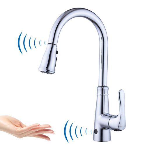 タッチレスキッチン誘導キッチン用水栓自動センサー水栓センサー水栓蛇口シングルレバーワンホールキッチン伸縮2wayの吐水式引出