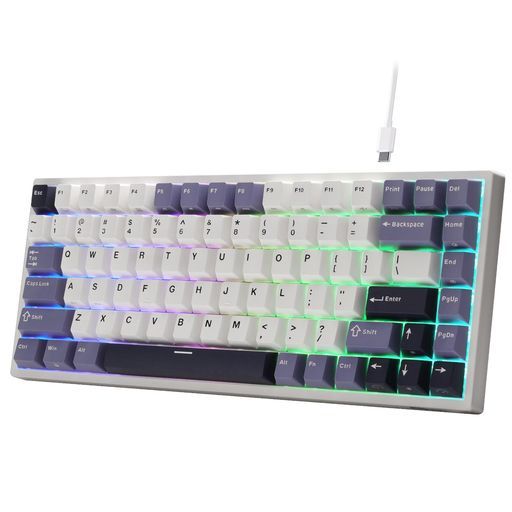 RKROYALKLUDGEC84HEラピッドトリガーゲーミングキーボード、75%TKL有線RGBメカニカルキーボード、ホール効果マグネティックスイ