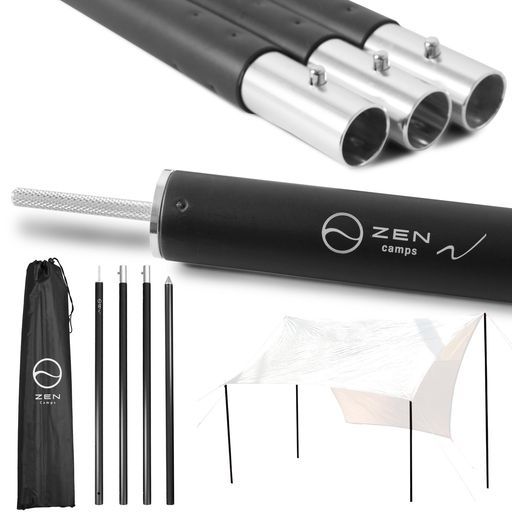 ZENCampsタープポールテントポール直径28mm太い4分割アルミ軽量地面に刺さるタープポールキャンプ
