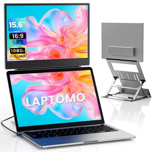 Laptomoデュアルモニター15.6インチモバイルディスプレイIPSFHD1080Pノートパソコン用モニタ折りたたみ、モニタ拡張2画面上部モ 27,840円
