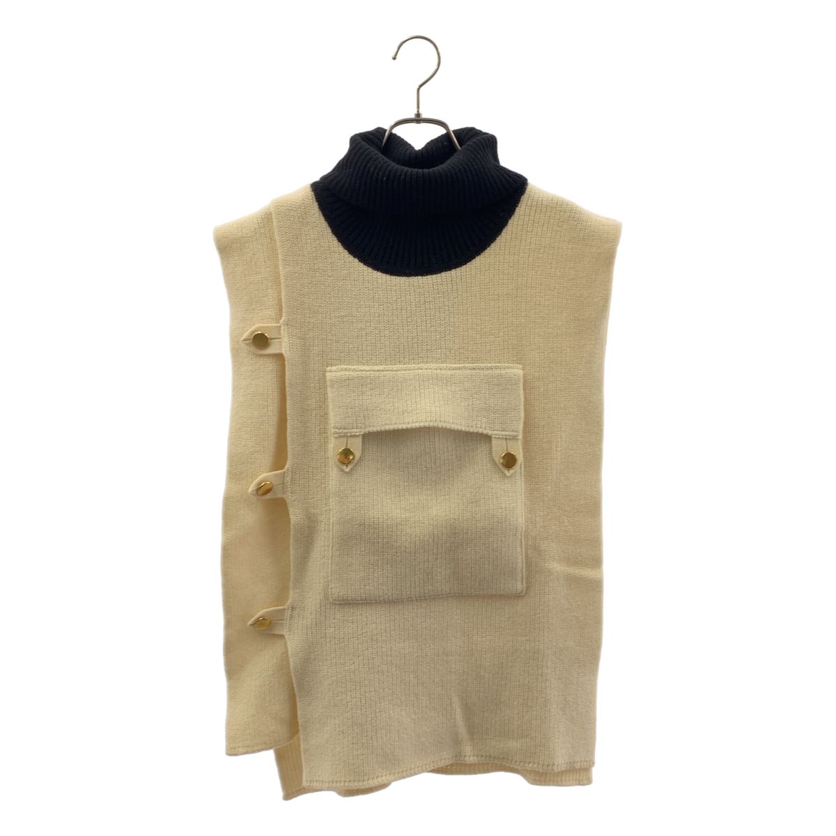 CULLNI / クルニ | Turtleneck Military Knit Vest ニットベスト | アイボリー/ブラック | メンズ