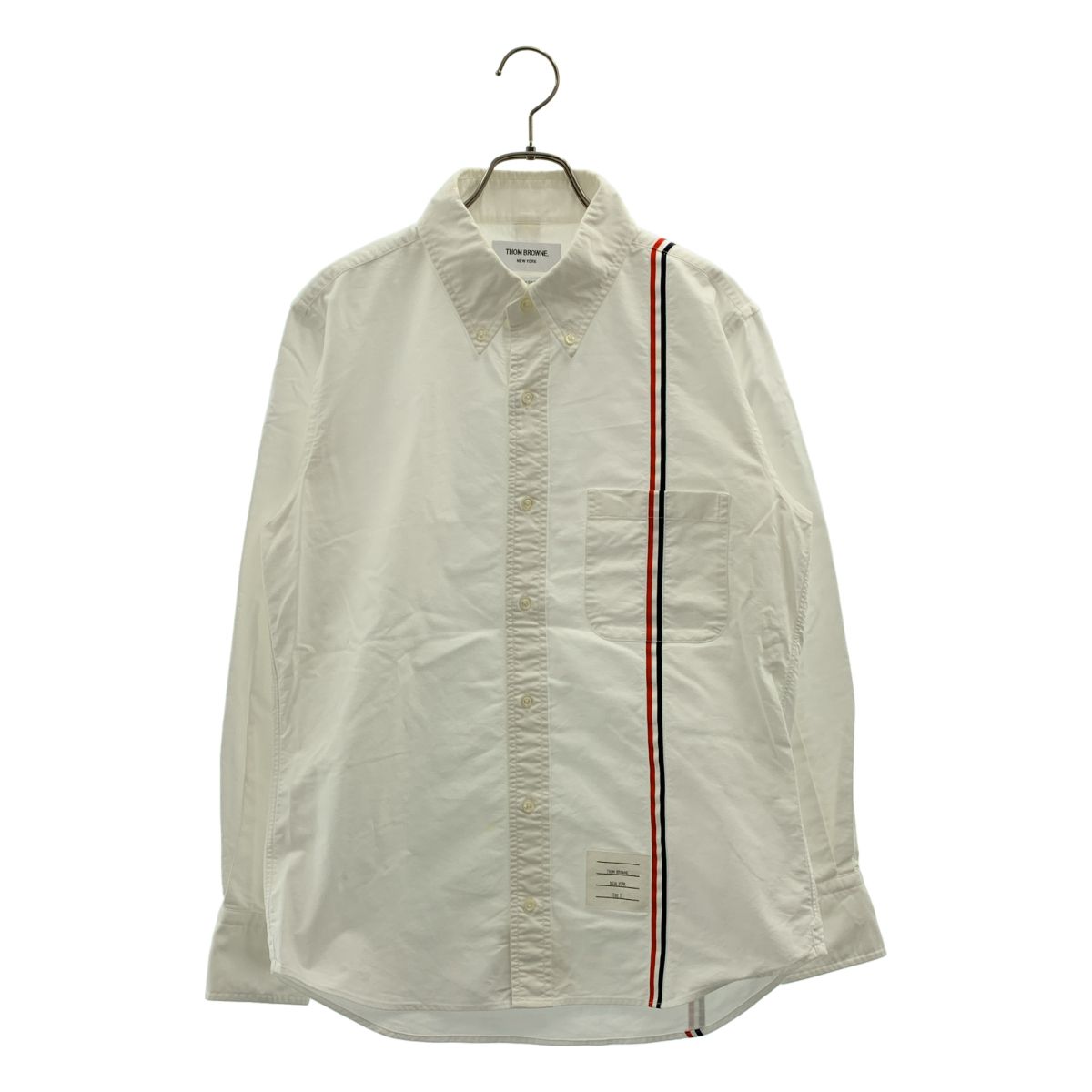 THOM BROWNE / トムブラウン | トリコロール オックスフォードシャツ | 2 | ホワイト | メンズ
