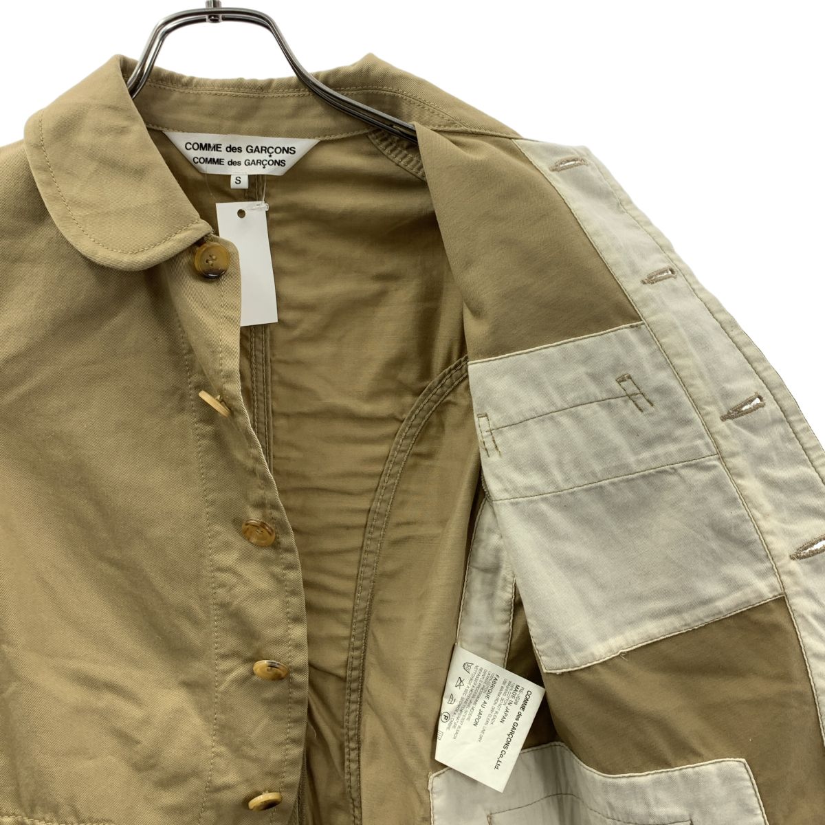 COMME des GARCONS COMME des GARCONS / コムコム | 2010SS | 丸襟 ステッチワーク シングルブレスト チノ ジャケット | S | ベージュ | レディース