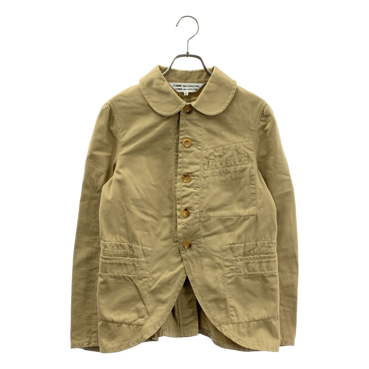 COMME des GARCONS COMME des GARCONS / コムコム | 2010SS | 丸襟 ステッチワーク シングルブレスト チノ ジャケット | S | ベージュ | レディース