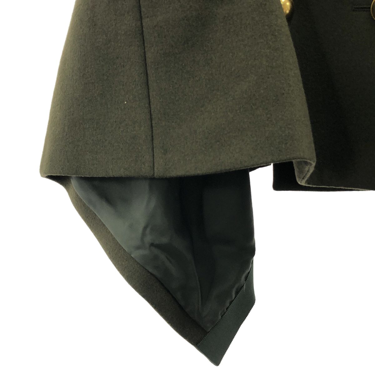 sacai / サカイ | ニット 切替 変形 ピーコート | 1 | カーキ/ネイビー