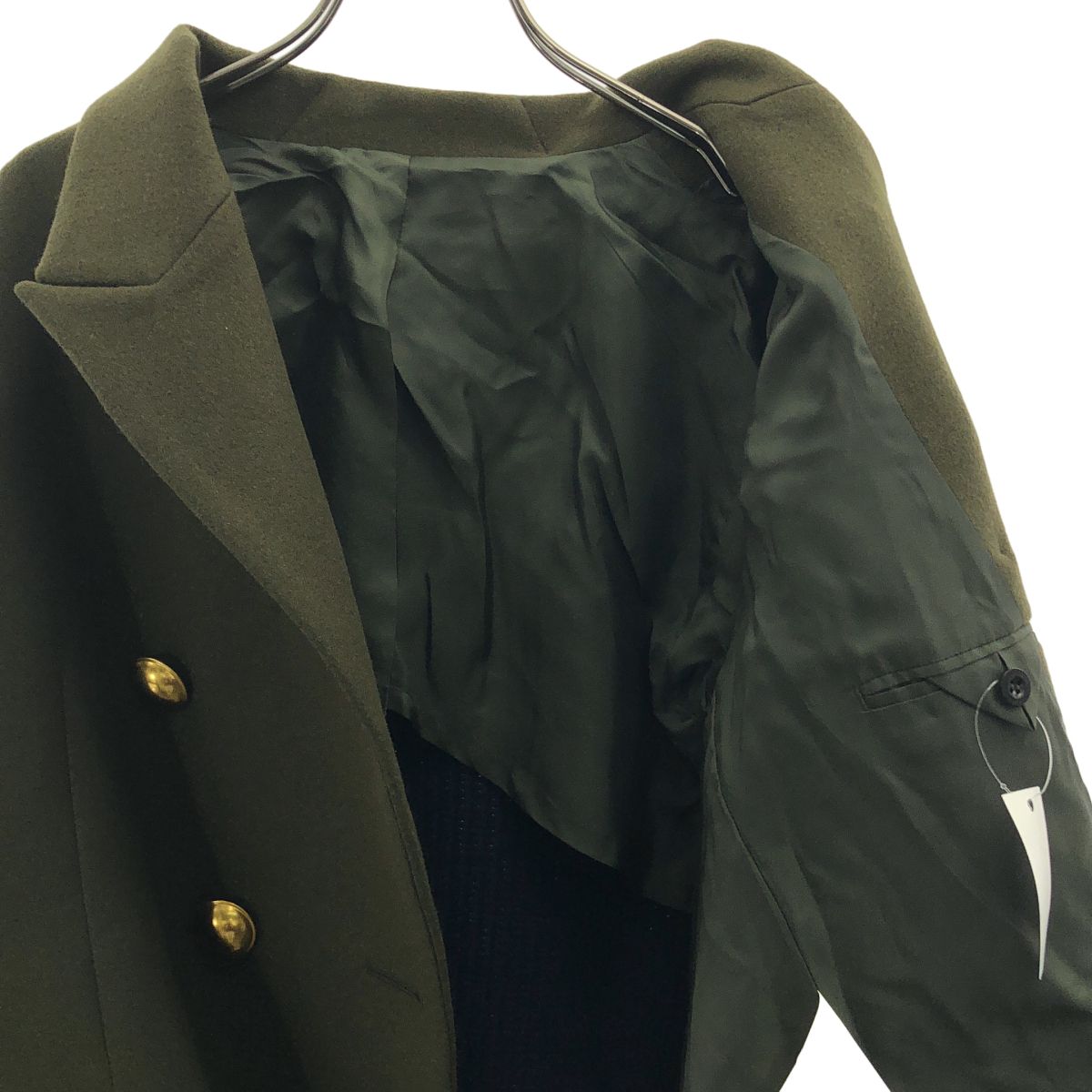 sacai ピーコート サイズ1 sacai / サカイ | ニット 切替 変形 ピーコート | 1 | カーキ/ネイビー