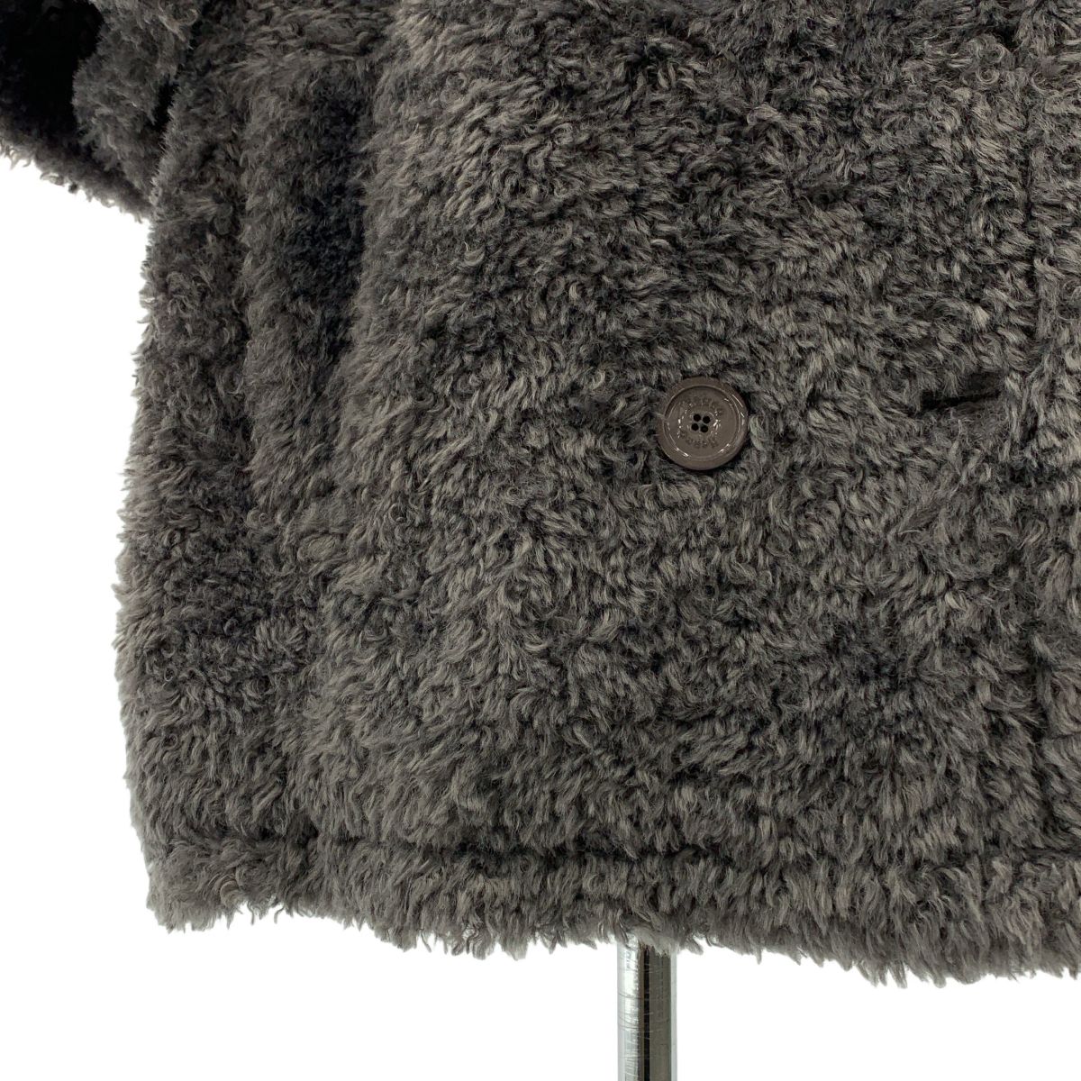 【美品】 HERNO / ヘルノ | MANTO / マント エコファー ダブルブレスト コート | 40 | グレー | レディース 【美品】 HERNO / ヘルノ | MANTO / マント エコファー ダブルブレスト コート | 40 | グレー | レディース