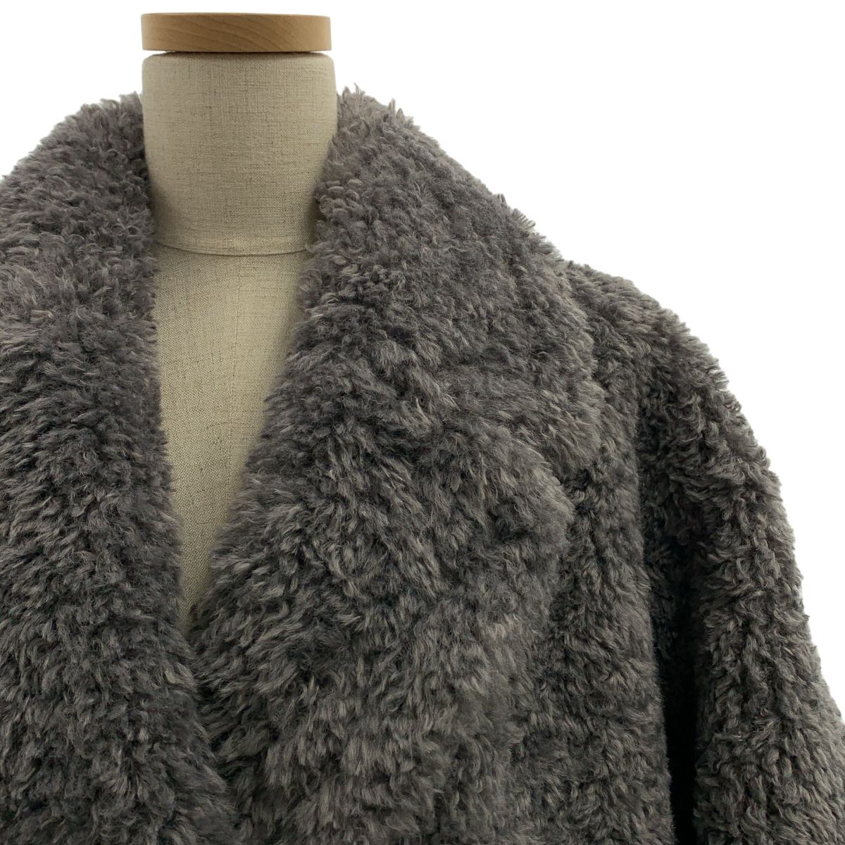 【美品】 HERNO / ヘルノ | MANTO / マント エコファー ダブルブレスト コート | 40 | グレー | レディース 【美品】 HERNO / ヘルノ | MANTO / マント エコファー ダブルブレスト コート | 40 | グレー | レディース