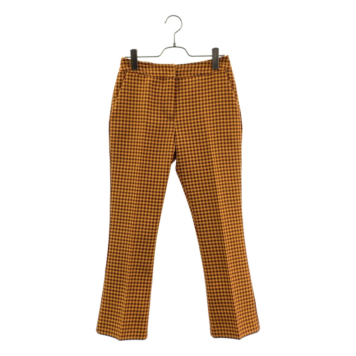 【美品】 MARNI / マルニ | 2023AW | チェック サイドライン フレアパンツ | 36 | オレンジ/レッド/ブラウン | レディース