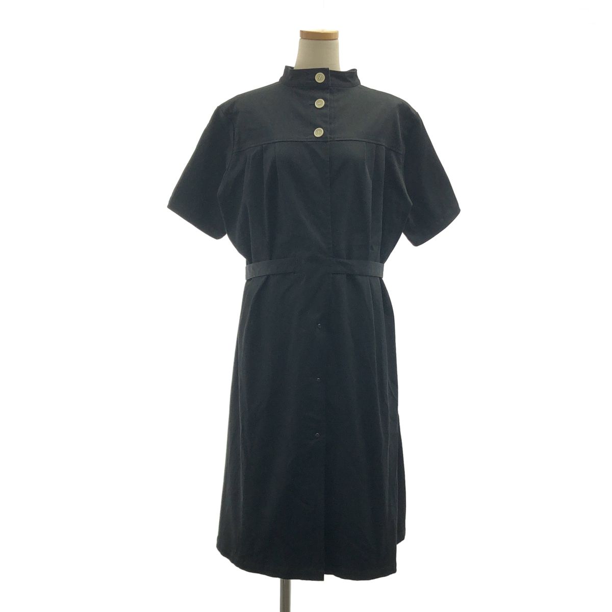REGULATION Yohji Yamamoto / レギュレーションヨウジヤマモト | 2019SS | コットンベビーツイル 半袖ワンピース | 1 | ブラック | レディース