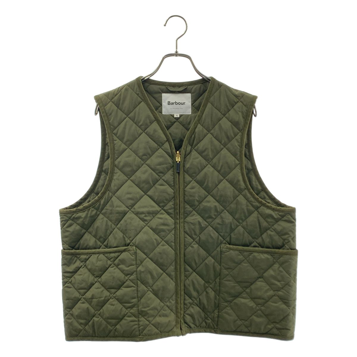Barbour / バブアー | キルティング ジップ ベスト | M | カーキ | メンズ Barbour / バブアー | キルティング ジップ ベスト | M | カーキ